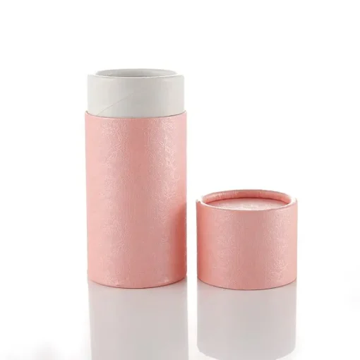 Pink Cardboard Cylinder Box Pink Paper Tube Packaging for 30ml Tanning Drops(2)