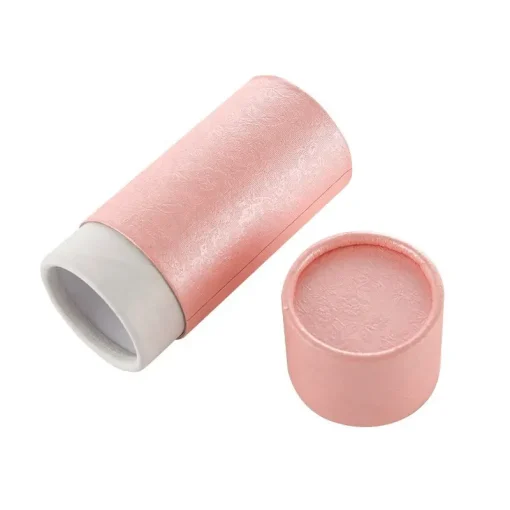 Pink Cardboard Cylinder Box Pink Paper Tube Packaging for 30ml Tanning Drops(6)