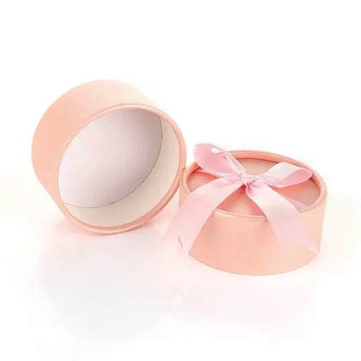 Custom Elegant Candle Round Paper Tube Wedding Gift Box with Ribbon(1)