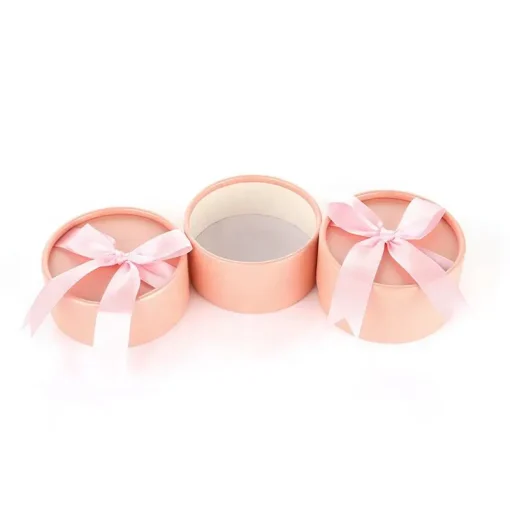 Custom Elegant Candle Round Paper Tube Wedding Gift Box with Ribbon(2)