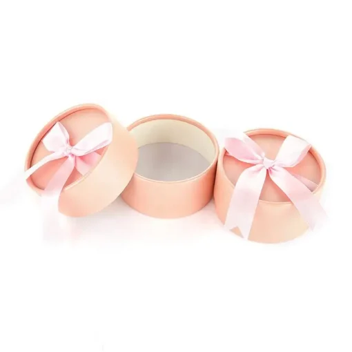 Custom Elegant Candle Round Paper Tube Wedding Gift Box with Ribbon(3)