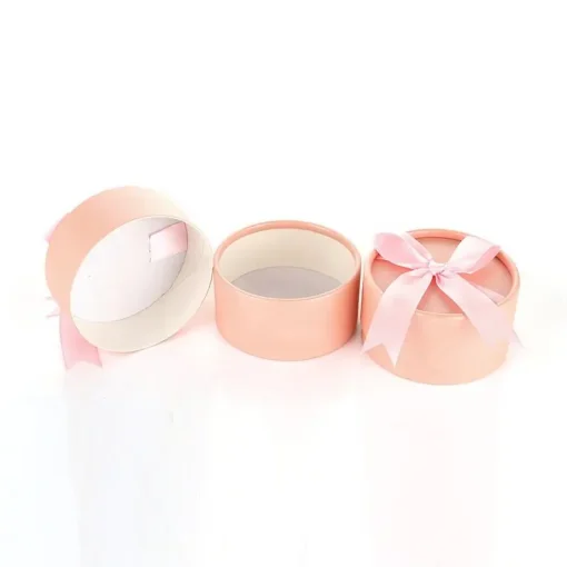 Custom Elegant Candle Round Paper Tube Wedding Gift Box with Ribbon(4)