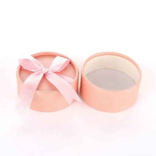 Custom Elegant Candle Round Paper Tube Wedding Gift Box with Ribbon(5)