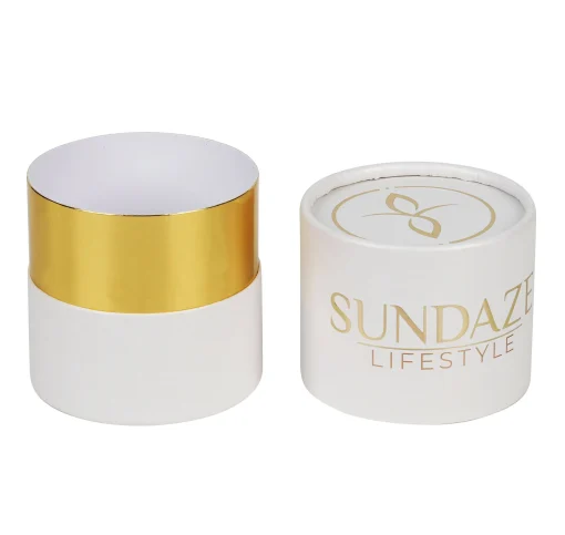 Gold logo round shape candle box cylinder circle cardboard luxury paper tube packaging(2)