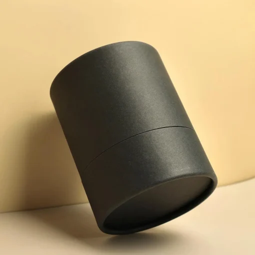 Luxurious Custom Candle Cardboard Round Box Packaging Paper Black Box Tube(2)