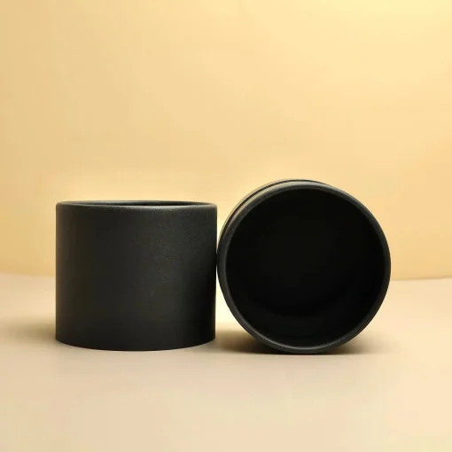 Luxurious Custom Candle Cardboard Round Box Packaging Paper Black Box Tube(3)