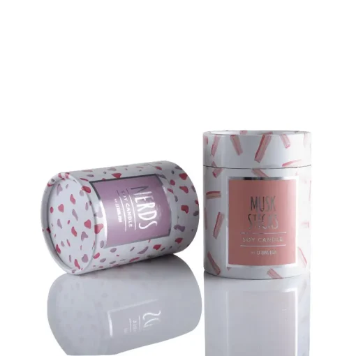 Paper Canister cardboard boxes with lid packaging for Foods Gummy Collagen Powder