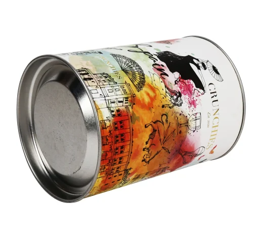 Peelable Lid Eco food grade Paper Canister Aluminum Foil Lining Paper Cans with metal lid(4)