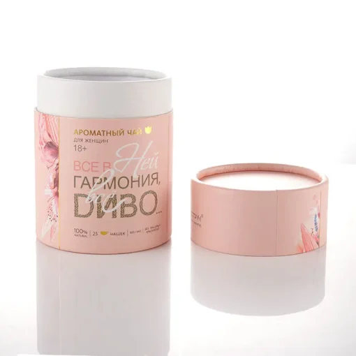 Wholesale Custom Pink Round Perfume gold stamping Cardboard Packaging Cylinder Box