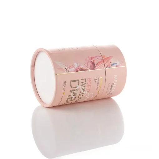 Wholesale Custom Pink Round Perfume gold stamping Cardboard Packaging Cylinder Box(5)