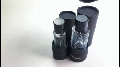 Custom Black Cardboard Paper Tube Box for Beard Oil Packaging(1)